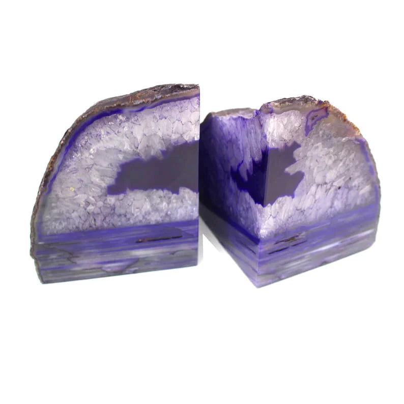 Surfey Byzantium agate bookend pair